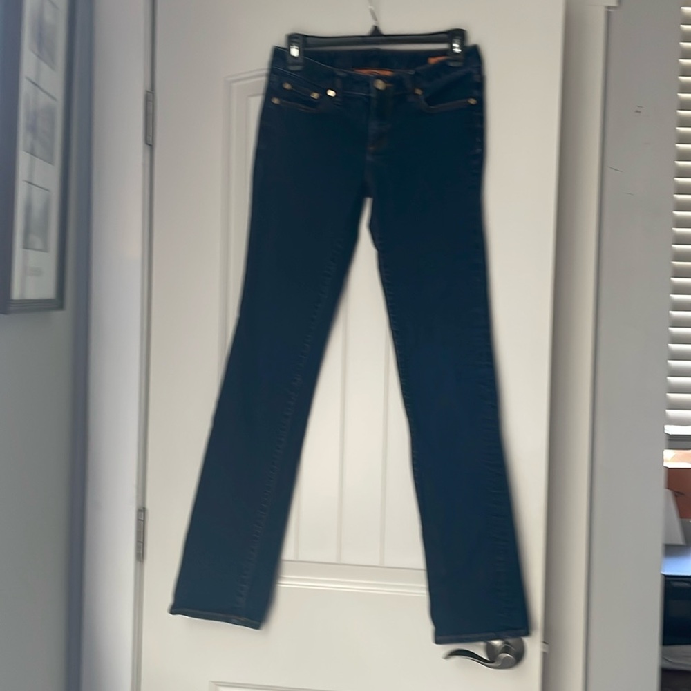 Tory Burch straight leg blue denim jeans. Size 26.